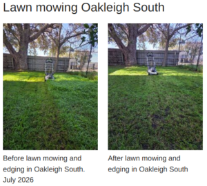 Before and After Lawn Mowing and Gardening Image
